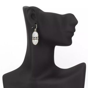 Silpada Vintage RARE HTF Sterling Mother of Pearl CZ Palindrome Earrings